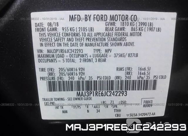 MAJ3P1RE6JC242293 фото 10