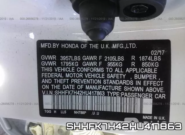 SHHFK7H42HU417863 фото 10
