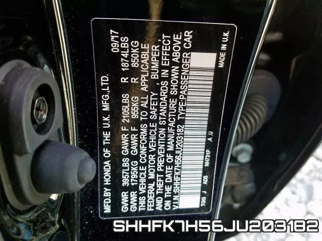 SHHFK7H56JU203182 фото 2