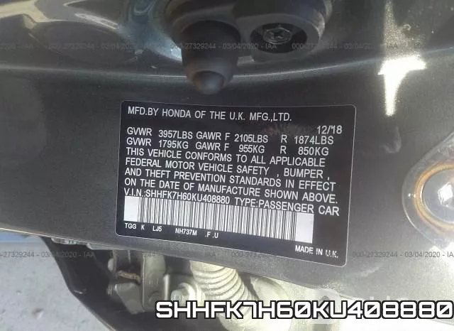 SHHFK7H60KU408880 фото 10