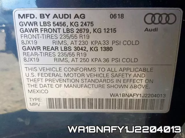 WA1BNAFY1J2204013 фото 2