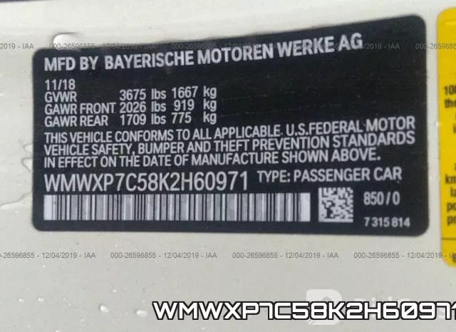 WMWXP7C58K2H60971 фото 10