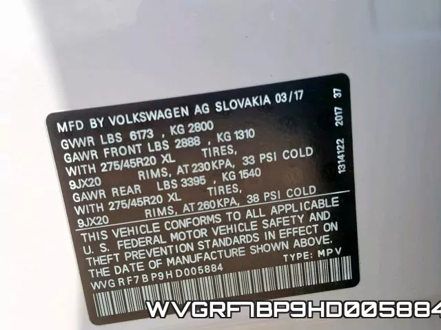 WVGRF7BP9HD005884 фото 2