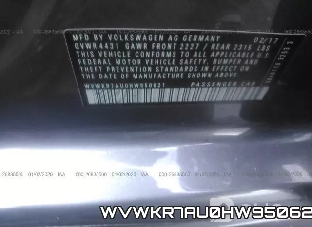 WVWKR7AU0HW950621 фото 10