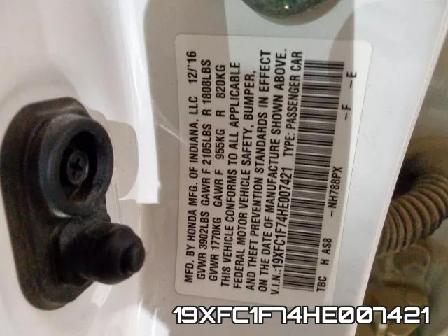 19XFC1F74HE007421 фото 2