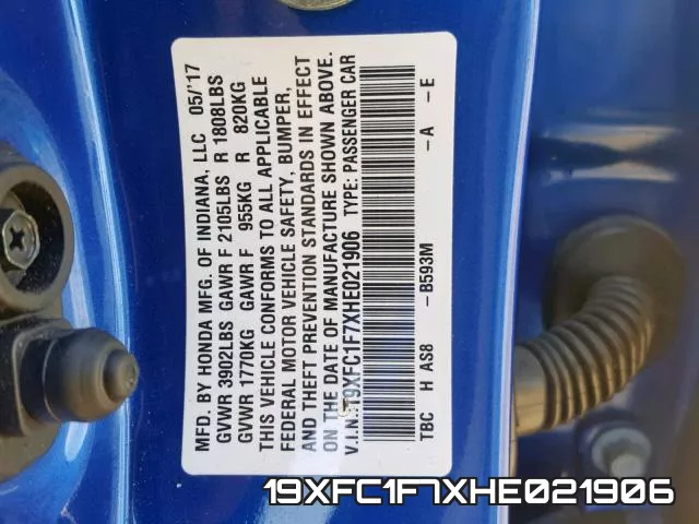 19XFC1F7XHE021906 фото 2