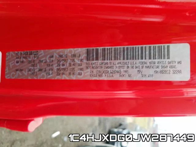 1C4HJXDG0JW287449 фото 2