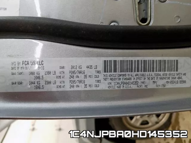 1C4NJPBA0HD145352 фото 2