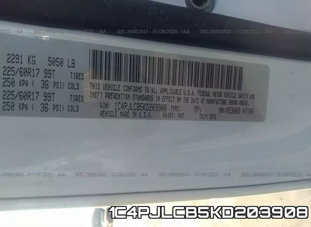 1C4PJLCB5KD203908 фото 10