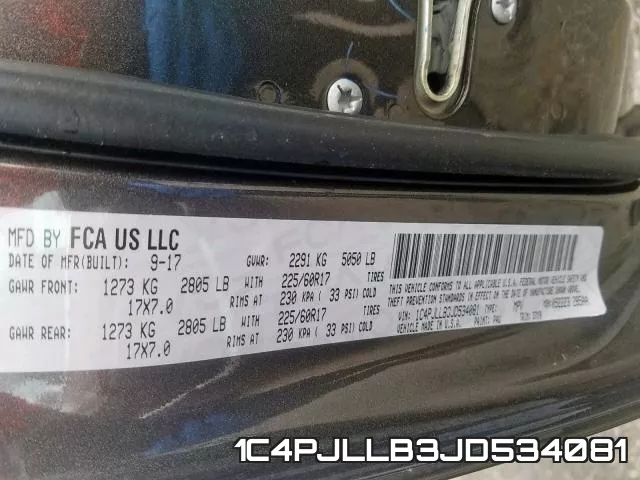 1C4PJLLB3JD534081 фото 2
