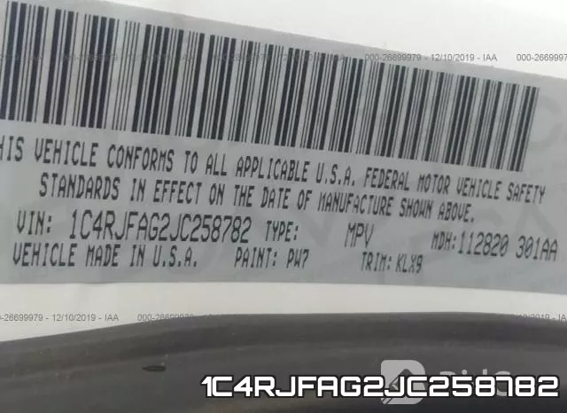 1C4RJFAG2JC258782 фото 10