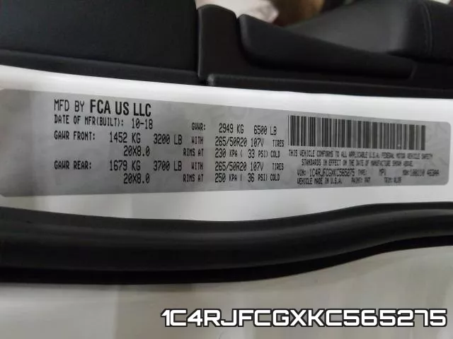 1C4RJFCGXKC565275 фото 2
