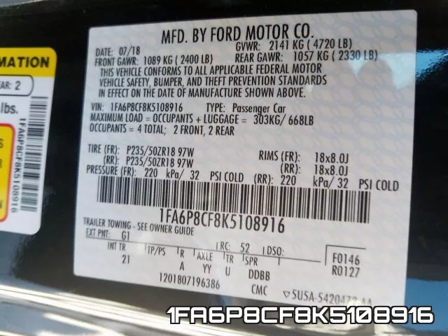 1FA6P8CF8K5108916 фото 2