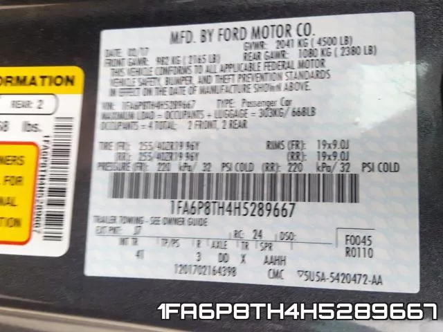 1FA6P8TH4H5289667 фото 2