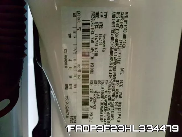 1FADP3F23HL334479 фото 2