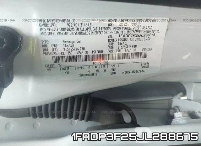 1FADP3F25JL288675 фото 10
