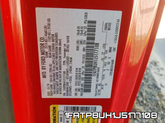1FATP8UH1J5177108 фото 2