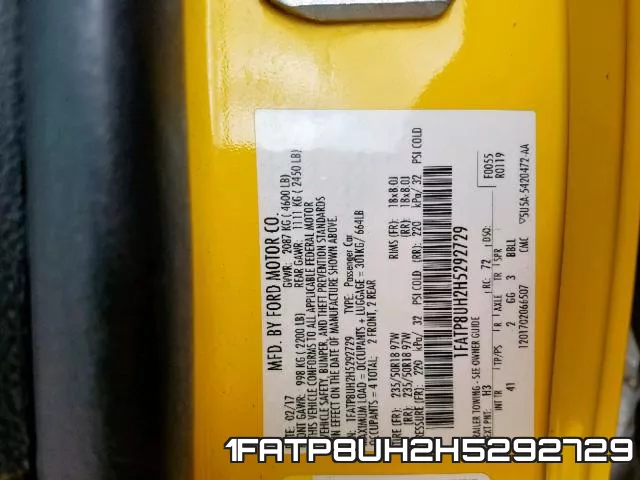 1FATP8UH2H5292729 фото 2