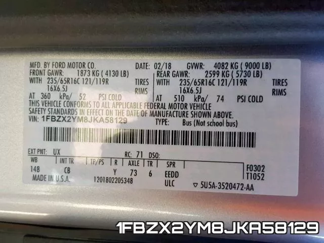 1FBZX2YM8JKA58129 фото 2
