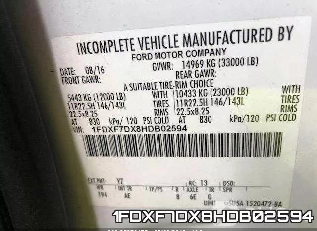 1FDXF7DX8HDB02594 фото 2