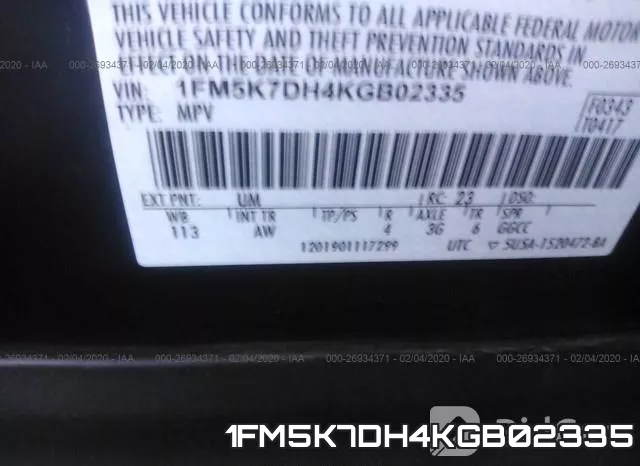 1FM5K7DH4KGB02335 фото 10