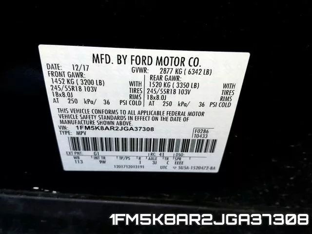 1FM5K8AR2JGA37308 фото 2