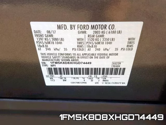 1FM5K8D8XHGD74449 фото 2