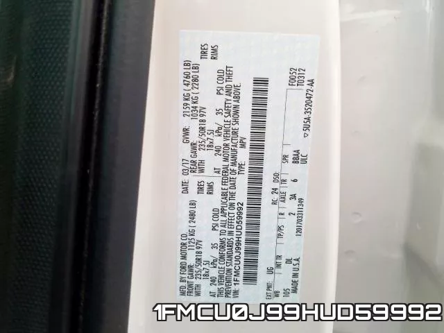 1FMCU0J99HUD59992 фото 2