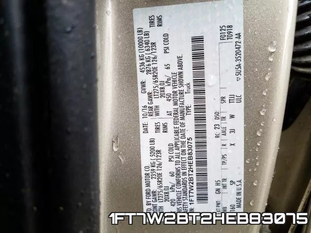 1FT7W2BT2HEB83075 фото 2