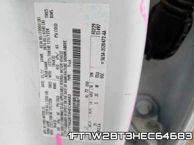 1FT7W2BT3HEC64683 фото 2