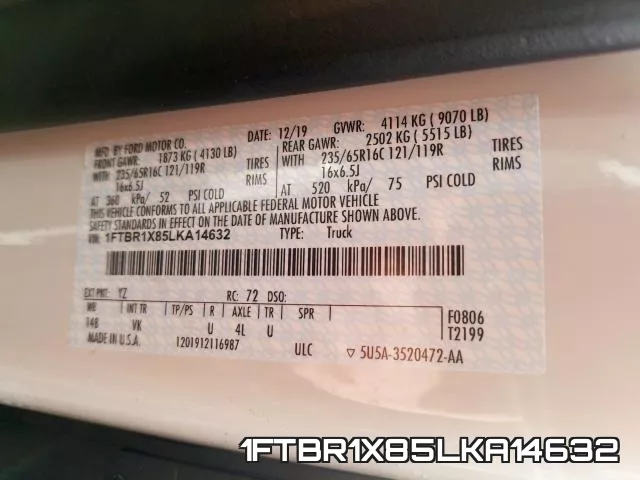 1FTBR1X85LKA14632 фото 2