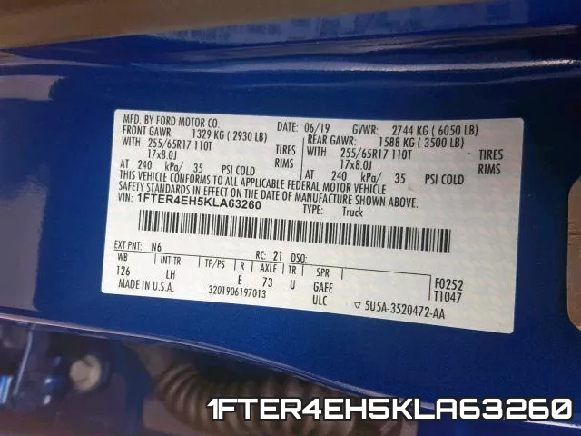1FTER4EH5KLA63260 фото 2