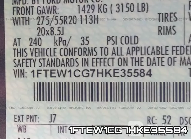 1FTEW1CG7HKE35584 фото 10