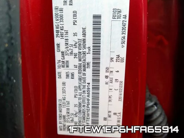 1FTEW1EP6HFA65914 фото 2
