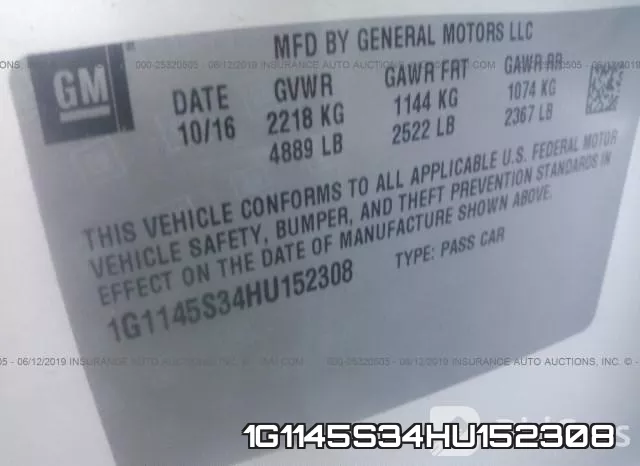 1G1145S34HU152308 фото 10