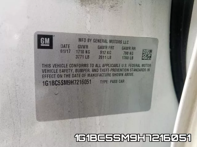 1G1BC5SM9H7216051 фото 2