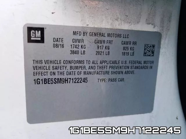1G1BE5SM9H7122245 фото 2