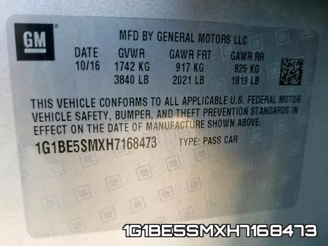 1G1BE5SMXH7168473 фото 2