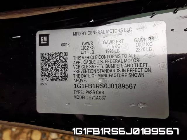 1G1FB1RS6J0189567 фото 2