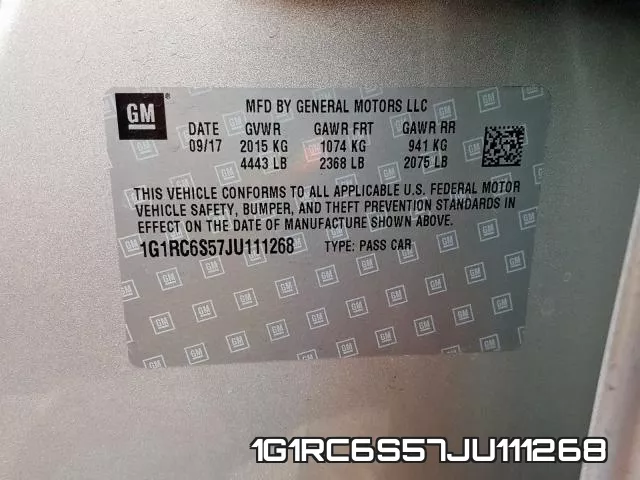 1G1RC6S57JU111268 фото 2