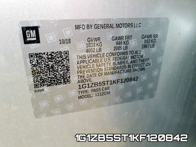 1G1ZB5ST1KF120842 фото 2