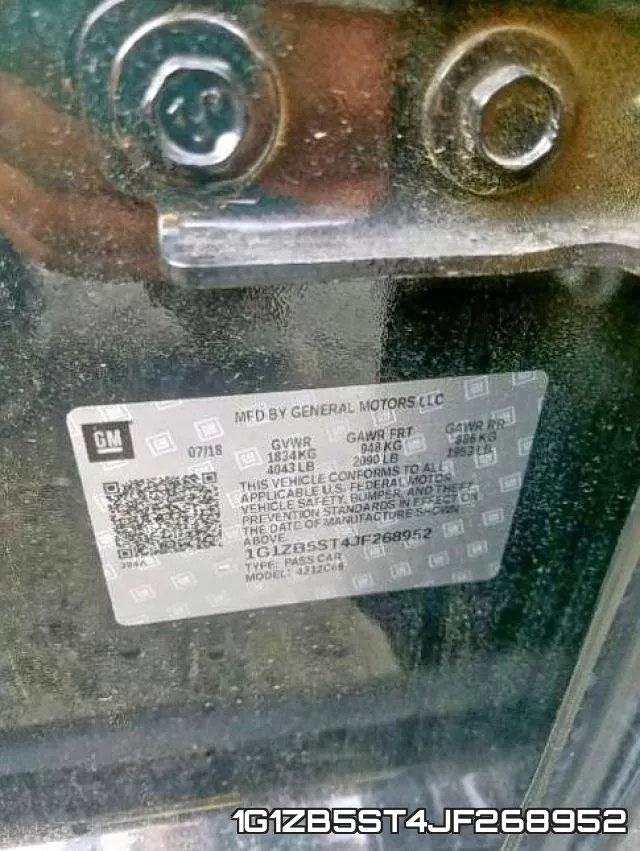 1G1ZB5ST4JF268952 фото 2