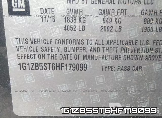 1G1ZB5ST6HF179099 фото 10