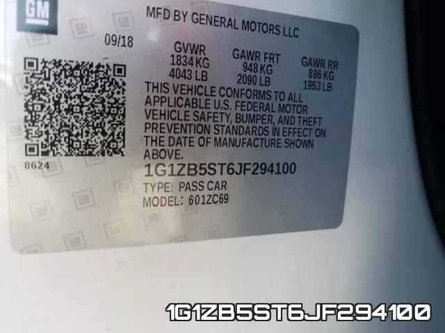1G1ZB5ST6JF294100 фото 2