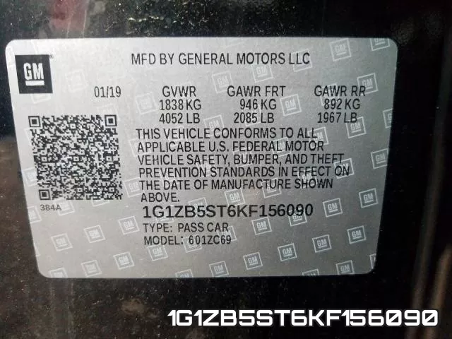 1G1ZB5ST6KF156090 фото 2