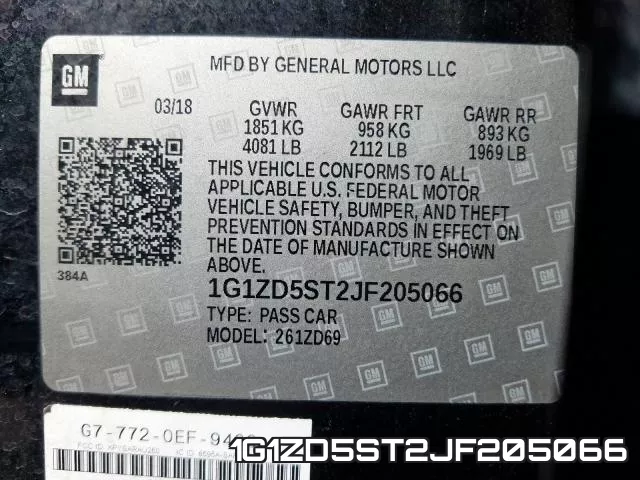 1G1ZD5ST2JF205066 фото 2