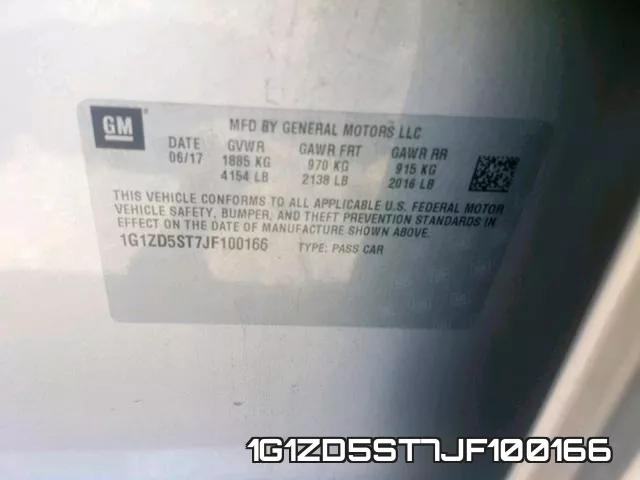 1G1ZD5ST7JF100166 фото 2