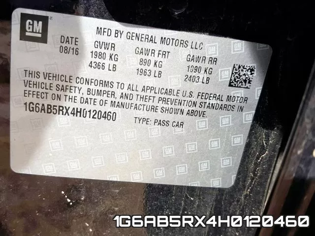 1G6AB5RX4H0120460 фото 2