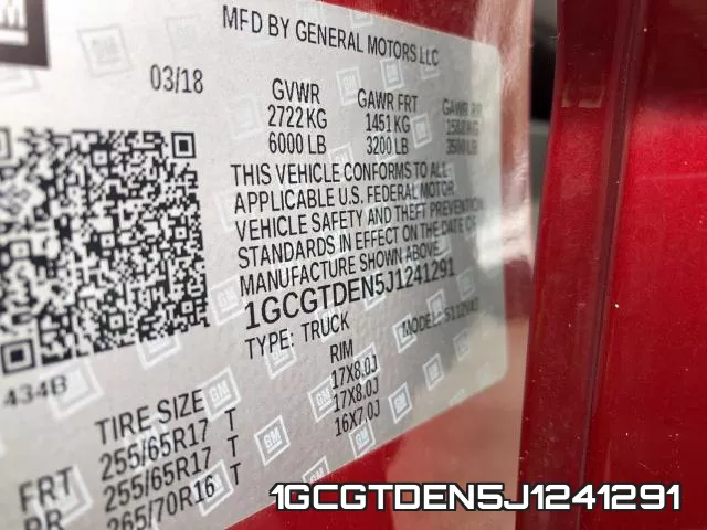 1GCGTDEN5J1241291 фото 2
