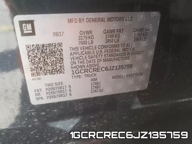 1GCRCREC6JZ135759 фото 2